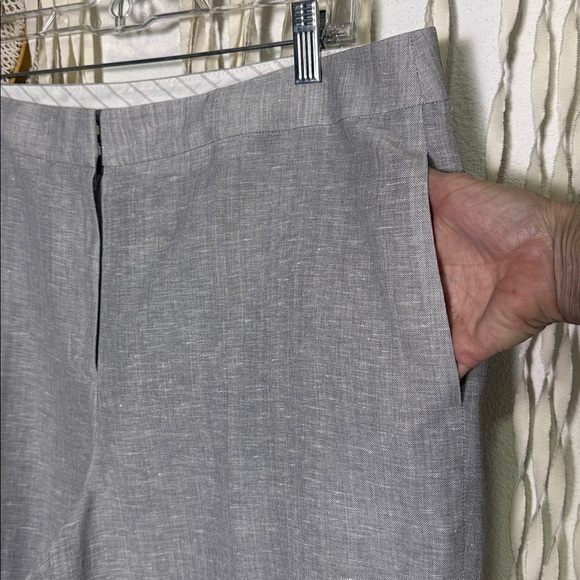 Lafayette 148 New York NWOT Soft Gray Dalton Linen/Wool Blend Trouser Size 14 - Picture 3 of 12